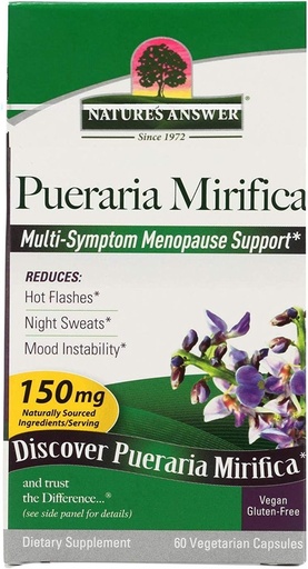 [BRSWKYIKON4ROCI7] Nature's Answer Pueraria Mirifica Capsules 60 Count | Female Reductive Support | Smooth Skin & Hair Supplement | Natural Menopause Aid