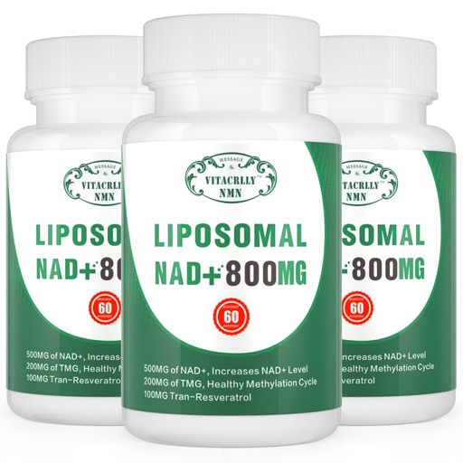 [BRSROY37C4AQMEQ6] NAD+ Supplement Liposomal NAD+ Plus 800MG Nicotinamide Riboside Alternative for Cell Energy, Healthy Aging and Muscle Repair 180 Capsules (Pack of 3)