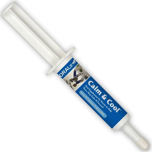 [BRSWG2QLBAJQAEQZ] Oralx Calm and Cool for Horses. Calming Paste Formulated with L-Tryptophan & Herbal Extracts. Helps Maintain Calm, Focused Composure During Events & Transport. Easy-Dose Syringe. Made in USA