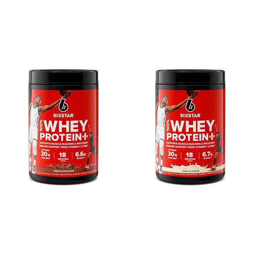 [BRSROCYOAAFBSAY7] Six Star Elite Series 100% Whey Protein Plus Triple Chocolate 1.8lbs US & Elite Series 100% Whey Protein Plus Vanilla Cream 1.8lbs US