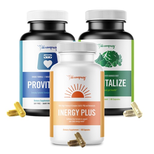 [BRSWYAQBCIPWYE3B] BB Company Menokit Bundle | Menopause Vitamins - Soothes Joint Aches, Boosts Energy, Mental Clarity, Gut Health | Provitalize, Previtalize & inergyPLUS | Value Bundle | Packaging Vary | 30 Day Supply