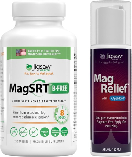 [BRSRAYL2C5YBQ3TJ] Jigsaw Health B-Free mühəndisliyi (B-Free), 240 Tablet və MagRelief, 5 Ounces (Lotion)