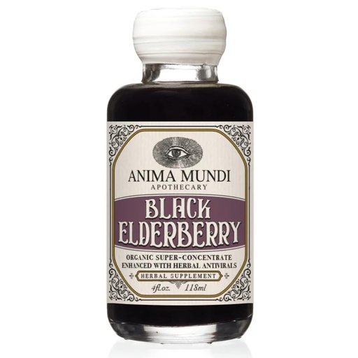 [BRSWYAYNCJ5QG3D6] Anima Mundi Apothecary Black Elderberry Syrup - Organic Elderberry Syrup with Skullcap Baikal, Cordyceps, Reishi, Shiitake & Maitake Mushrooms to Help Support Immune Health (4oz / 118ml)