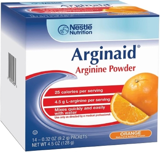 [BRSWKEAZBMHGM33O] Arginina Supplemento Arginaid? Polvere del pacchetto individuale di arancia .32 oz (BX di 14)
