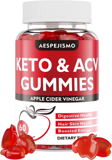 [BRSRAGD2OEHQMFL7] Keto ACV Gummies - Apple Cider Vinegar Gummies with B12 for Energy & Wellness, 1500mg, Supports Ketosis, for Women & Men, Vegan, Gluten-Free, 60 Gummies