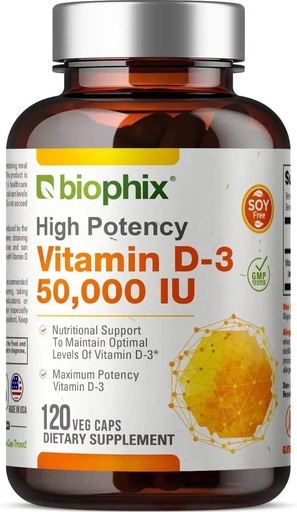 [BRSWK2Q5O4FRECL2] biophix Vitamin D-3 10000 IU High-Potency 120 Softgels - High- Potency Non-GMO Soy- Free podporuje silné imunitní zdraví kostí