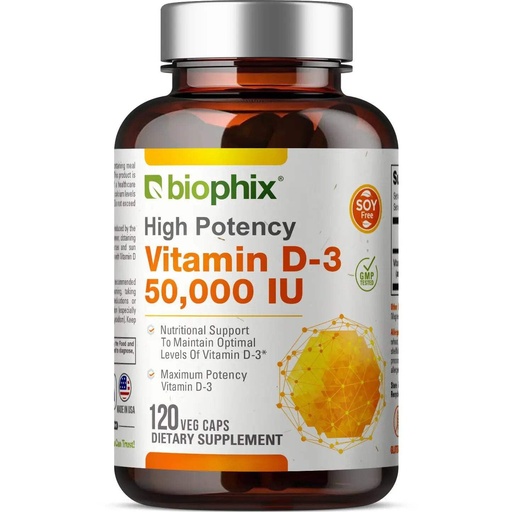 [BRSWK2Q5O4FRECL2] biophix Vitamin D-3 10000 IU High-Potency 120 Softgels - High-Potency Non-GMO Soy-Free Supports Strong Bones Immune Health