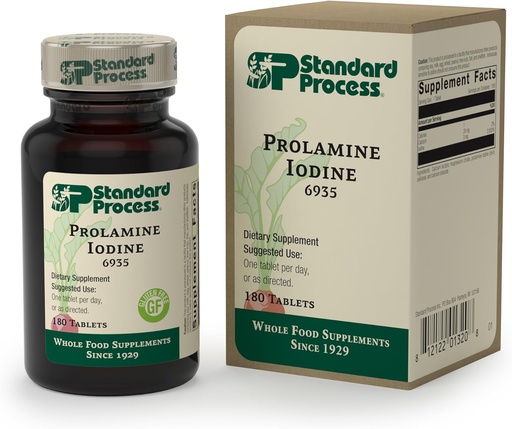 [BRSWGYITCMPBSH3B] Standard Process - Prolamine Iodine - Supports Healthy Iodine Levels, Healthy Thyroid Function, Calcium, Iodine, Gluten Free and Vegetarian - 180 Tablets