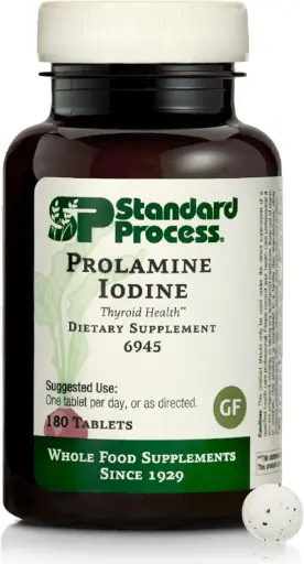 [BRSWGYITCMPBSH3B] Standard Process - Prolamine Iodine - Supports Healthy Iodine Levels, Healthy Thyroid Function, Calcium, Iodine, Gluten Free and Vegetarian - 180 Tablets