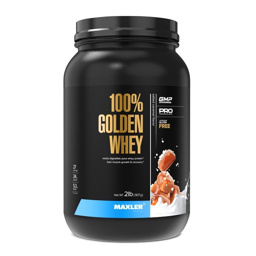 [BRSRMAY2CMBQM3TV] Maxler 100% Golden Whey Protein - 24g of Protein per Serving - Whey Protein Powder for Pre Post Workout - Fast-Absorbing Whey Concentrate, Isolate & Hydrolysate Blend - Salted Caramel 2 lb