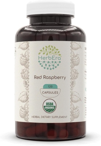 [BRSROEI6OQIW2CLP] HerbEra Red Raspberry USDA Organic 120 Capsules | Natural Herbal Supplement | Sertifikalı Organik Vejetaryen Capsules ve Organik Red Raspberry (Rubus idaeus) kuru bir Broşür (120 Capsules)