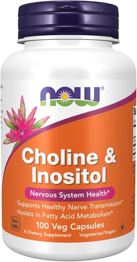 [BRSWIYYKAJ7BYEDM] Choline & Inositol, 500 mg, 100 Caps by Now Foods (Pack of 6)
