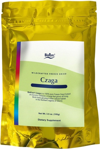 [BRSWKYQ3OZ6R2CTA] BioPure Czaga Freeze Dried Siberian Extract – Potent Powdered Chaga Mushroom Rich in Beta-Glucans to Support Liver, Immune & Gastrointestinal Function, and Assists with Body’s Stress Response – 100g
