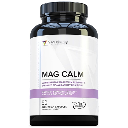 [BRSRAHYYOQGR6YI4] Vitauthority Magnesium L-Threonate Biglycenate Chelate Blend GABA and L-Theanine Sleep Support 90 Capsules 30 Servings