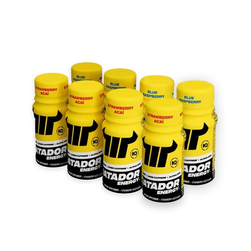 [BRSRA2YZBYAWC232] MATADOR Energy Shots - Sampler 8 Pack - Sugar Free Nootropic Natural Caffeine Energy Shot Bottles, B Vitamin Complex (Vitamin B3 & B12), 200 MG of Alpha GPC Enhancing Cognitive Function