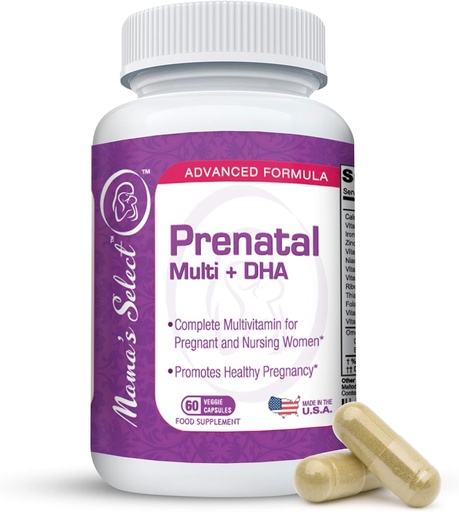 [BRSWIGYGCZ4RAEY3] Böyük Britaniya Qadınlar üçün Prenatal Vitaminlər, DHA və daha çox Hamile Qadınlar üçün, MTHFR üçün Metil Folate Safe - Stomach, 60 Veggie Capsules
