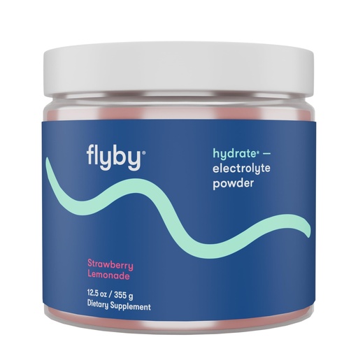 [BRSRAZAHCF5GG3A6] Flyby Electrolytes Powder [ No Added Sugar: Naturally Sweetened ] Contains Potassium, Aquamin™ Calcium & Magnesium, Sea Salt Sodium, Full Spectrum 72 Trace Minerals - Strawberry Lemonade