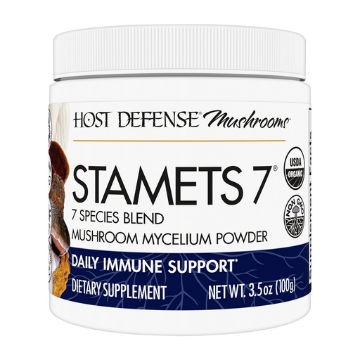[BRSWGAQBCUBWM3LU] Host Defense Stamets 7 Mushroom Powder - 7 Species Blend - Mushroom Supplement for Immune Support with Royal Sun Blazei, Cordyceps, Reishi, Maitake, Lion's Mane, Chaga & Mesima - 3.5 oz (66 Servings)*