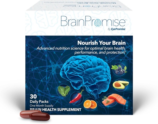 [BRSROBD4DIFBMCT4] EyePromise BrainPromise Brain Supplement - 30 Softgel Packets, 30-Day Supply - Comprehensive Science-Backed Formula with Lutein and Zeaxanthin to Support Memory, Focus & Overall Brain Health