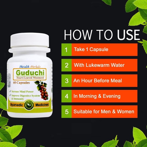 [BRSWKFIYO4NGIED2] Guduchi- Tinospora cordifolia 120 Capsules Bottle Packing