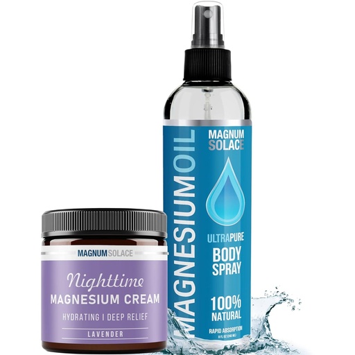 [BRSROZYQCMFQ4HTV] Magnesium Oil & Magnesium Cream, Lavender (2 Item Bundle)