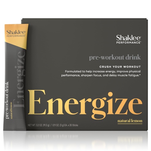 [BRSWGFQ3AEMRAG3H] Shaklee - Performance Pre-Workout Energy Drink - Green Tea Extract Lemon Flavor - Energy Boost - Beta-Alanine & L-theanine - 100mg Caffeine, 800mg Beta-Alanine and 100mg L-theanine - 30 Servings