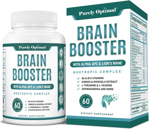 [BRSWYZL5OZ7WCHQZ] Official Booter Nootrophic Supplement – สมองรองรับหน่วยความจํา, โฟกัส, Clarity, Jitter-free Emportment for Authors, sesters= with Ginkgo Biobaba, Alpha GPC, Mane's Lion's –60 Capsuls