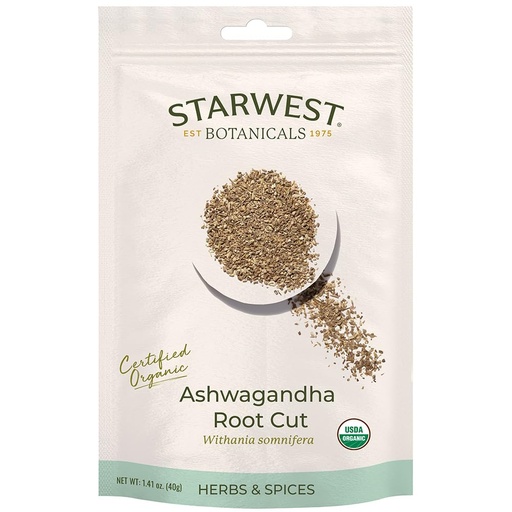 [BRSROEA6OIHB6ET5] Starwest Botanicals Ashwagandha Root Cut Organic Eco-Friendly (1.41 oz)