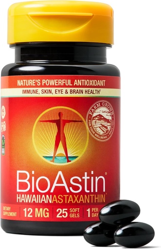 [BRSWIED6CV4BUCY5] Nutrex Hawaii BioAstin Hawaiian Astaxanthin - 12mg, 25 Softgels - Farm-Direct Premium Antioxidant Suplemento de Apoyo Ojo, Esquía, Sistema Conjunto &amp; Immune Health - Non-GMO &amp; Gluten-Free