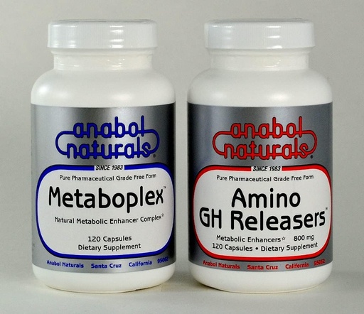 [BRSWGGQDBMAWMC3A] Anabol Naturals Meta GHR Stack: Metaboplex 120 caps, 600 mg and Amino GHReleasers120 caps, 800 mg