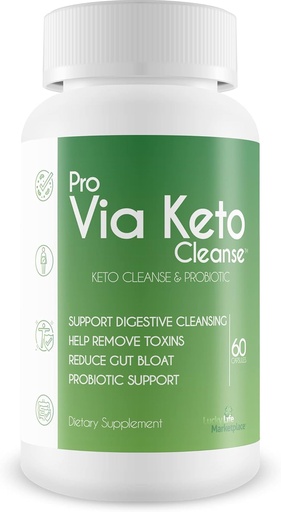 [BRSRMAQ7BAJQIADO] Pro Via Keto Cleanse - Help Remove Toxins & Impurities - Plant-Based Natural Keto Cleanse with Probiotic Support - Support Digestive Cleansing & Reduced Gut Bloat - Aid Waste Removal & Detoxification