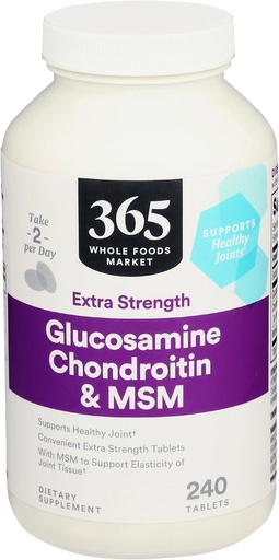 [BRSWGZQBOQCWYYI2] 365 by Whole Foods Market, Glucosamine Chondroitin X Strength MSM, 240 таблетки