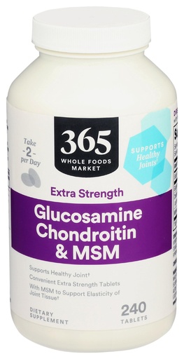 [BRSWGZQBOQCWYYI2] 365 by Whole Foods Market, Glucosamine Chondroitin X Strength MSM, 240 Tablets