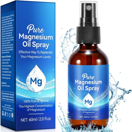 [BRSROCACDIOWGEIZ] Pure Magnesium Spray Oil, Magnesium Oil for Feet and Sleep, Easy to Absorb, 2.02 Fl Oz