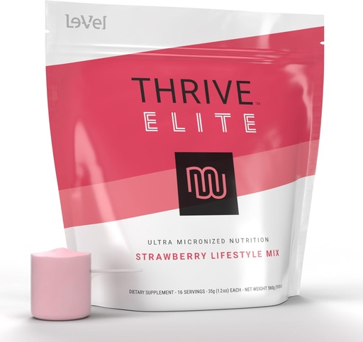 [BRSRAHT2CACBOCDP] Thrive Elite Protein Shake | Gluten-Free, Protein Blend with BCAAs, Probiotics & Enzymes | 16 Serving - Scoop Serves, Strawberry