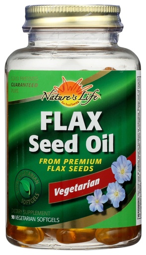 [BRSWIYD7CQJRAHD6] Health From The Sun Nature's Life 100% Vegetarian Flax Seed Oil Softgels | 90-Count