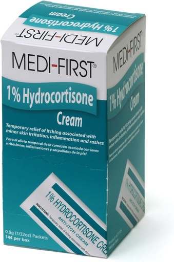 [BRSWIFATOEIGG2DK] Hydrocortisone Anti-Itch Cream Packets for First Aid & Emergency Kits, 144 Pack