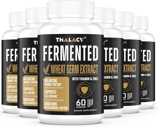 [BRSRMGLYBUOWCHTA] Spermidine Supplements 13mg - 1300mg Wheat Germ Extract Capsules Potent Formula with Higher Spermidine Content and Zinc for Healthy Aging, Daily Immune System and Cell Renewal (6 Pack)