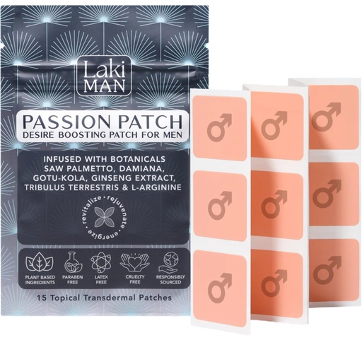 [BRSRO2YFBAHAK3DX] Laki Naturals Passion Patch for Men, Vitality & Energy Support (15ct)