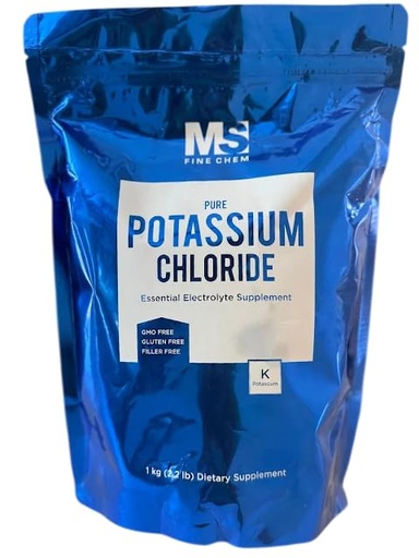 [BRSRAGABOQNRGCDD] Potassium Chloride Powder, 1 KG/2.2lb(35 Ounce) | Salt Substitute & Essential Hydration Electrolyte Supplement |Supports Mineral Balance,Heart,Joint,and Immune Health| Filler Free, Dissolves Easily