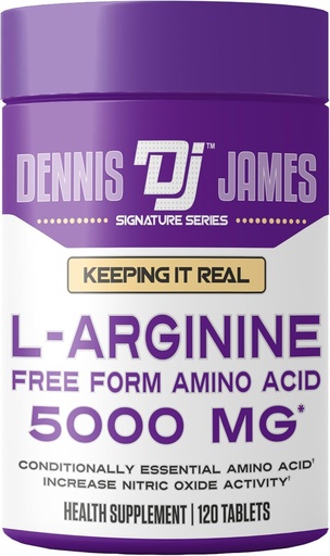 [BRSRAZAPDEAQ2CQ2] DENNIS JAMES Signature Series L-Arginine 5000mg |120 Tablet | 60 Serving