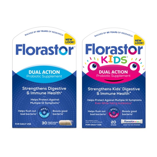 [BRSROGD6OEMQIG3P] Florastor Family Probiotic Bundle - 30 ct. Probiotic for Digestive + Immune Health & 20 ct Kids Daily Probiotic - Unflavored Powder Sticks - Boost Good Bacteria & Flush Out The Bad