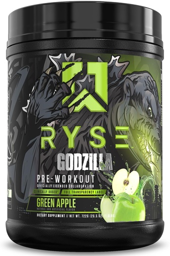 [BRSRAZAKCQOQM3T7] RYSE Godzilla X Noel Deyzel Pre Workout Powder - Green Apple - 400mg Caffeine, High Stim Pre-Workout for Men & Women with Citrulline & Beta Alanine - Energy, Pump & Focus - 20/40 Servings