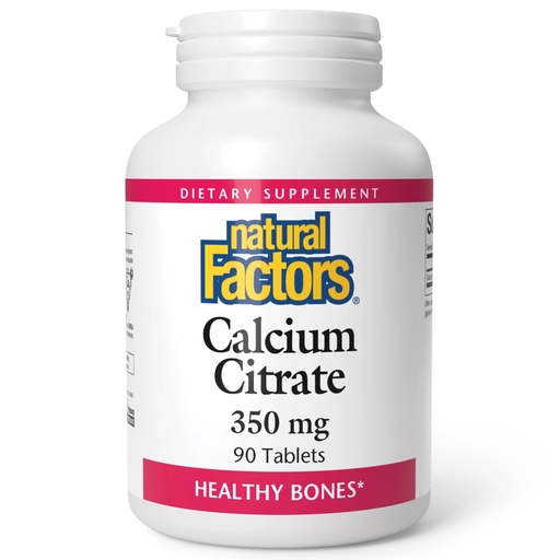 [BRSWIZYRAYGBCEL6] Natural Factors, Calcium Citrate, Helps Maintain Strong Bones and Teeth, 90 tablets (90 servings)