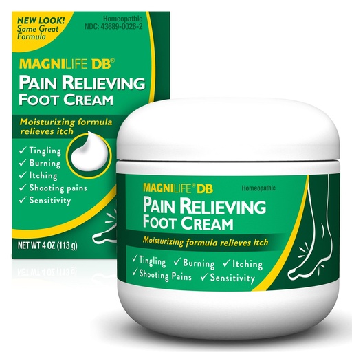 [BRSWKYIPCRYRC33K] MagniLife DB Pain Relieving Foot Cream, 4 Oz Jar, Calming Relief for Burning, Tingling, Shooting & Stabbing in Feet & Legs, Moisturizing & Hydrating Foot Cream Suitable for Diabetic & Sensitive Skin