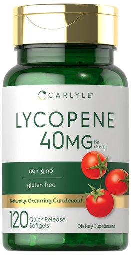 [BRSW2ADQO4CRQA3L] Carlyle Lycopene 40mg | 120 Softgels | Naturally-Occurring Carotenoid | Non-GMO & Gluten Free Supplement