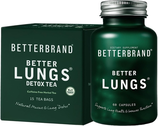 [BRSROZL5CMBQACLB] แบรนด์ที่ดีขึ้น แพ็คสุขภาพ Lungs - ดี Lungs & goodlungs Datox Te Buy Buny - Daily Resportment Health Suppeplement – 15X Herball tea pubs + 60 Cules