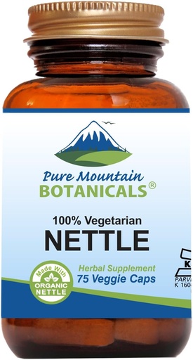[BRSWIAIFC4JR6ALU] Saf Dağ Botanikleri Nettle Leaf Capsules - Kosher Vegan Nettle Capsules ile 500 mg Organik Sting Nettles Leaf