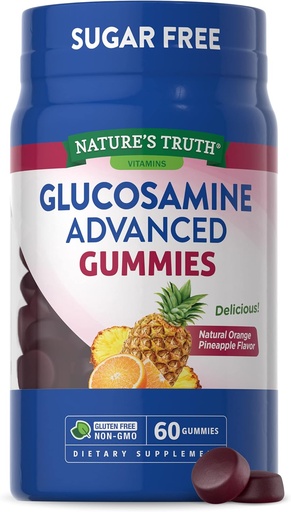 [BRSROYD4BUNBOYLJ] Nature's Truth Glucosamine Gummies | 60 Count | Sugar Free | Orange Pineapple Flavor | Non-GMO & Gluten Free Supplement