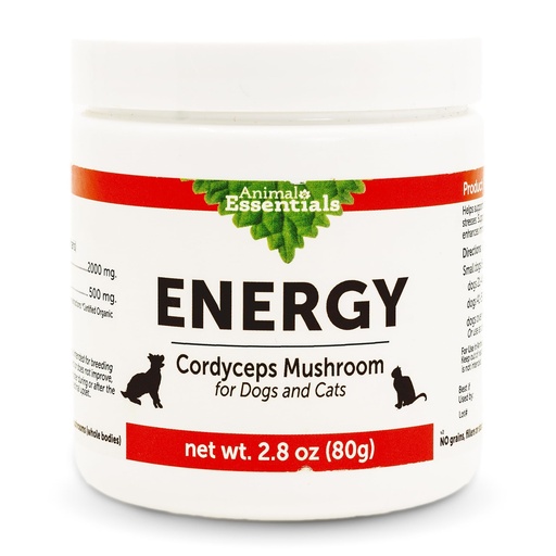 [BRSROA36OQMBUELO] Animal Essentials Energy Cordyceps Mushroom Supplement for Dogs & Cats - Support Stamina & Endurance, Healthy Respiratory & Kidney Functions, Antioxidant, Mushroom Powder Extract - 2.8 Oz (Pack of 1)